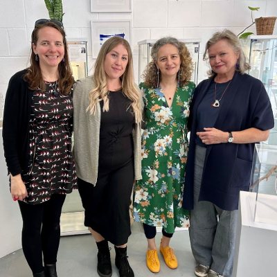 Gallery photo of team Jubilee Wharf Carley Hitchens, Lindsay Vowell, Maya Ullman and Ceciel van Oevelen at the Open Studios Private View 