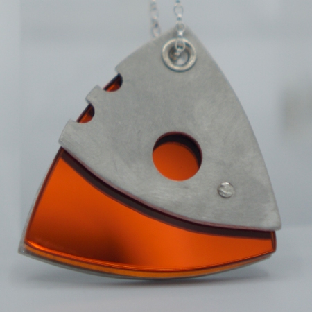 pewter and mirror orange dhoek pendant